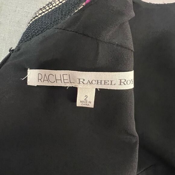 🔥5/25 sale🔥Rachel Rachel Roy black vertical stripe panel cap sleeve midi dress - Picture 7 of 10